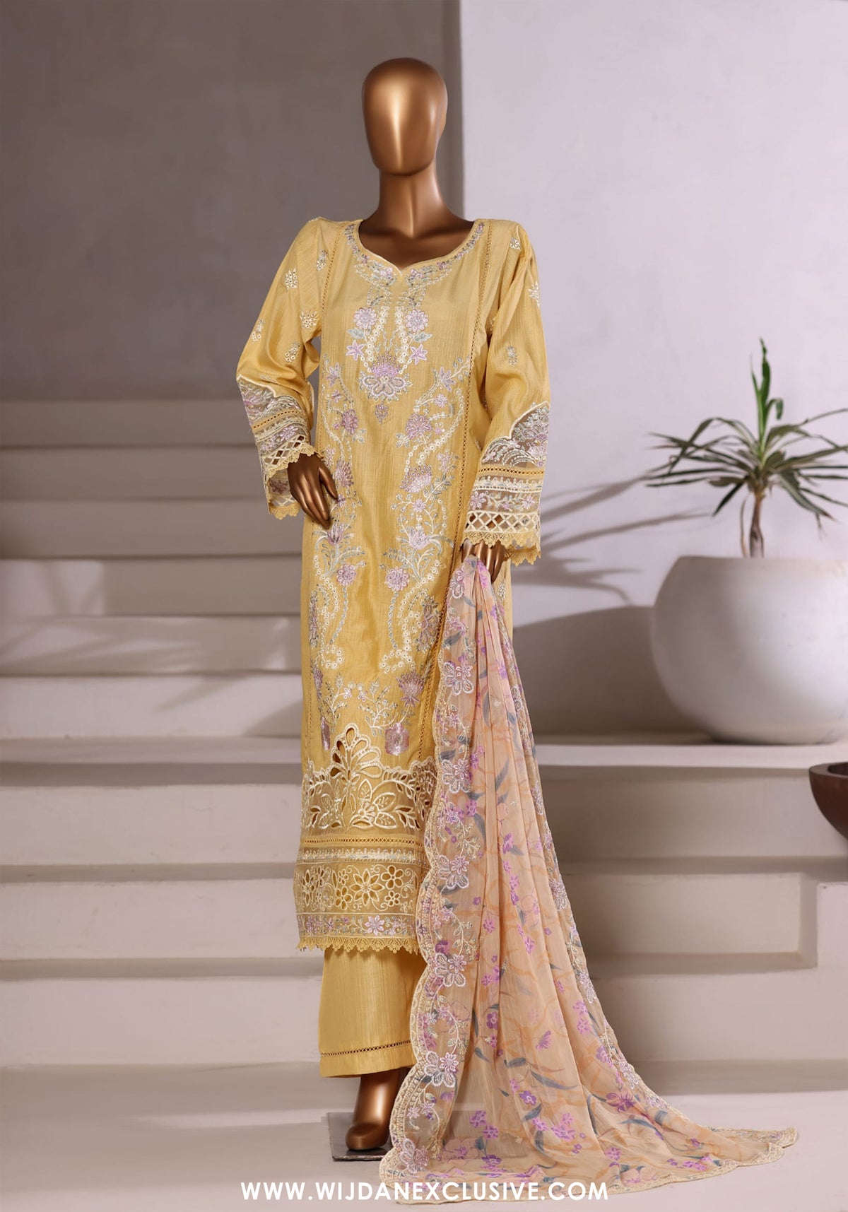 Sadabahar Stitched Luxury Viscose Vol-I Collection - 2025 (YELLOW)