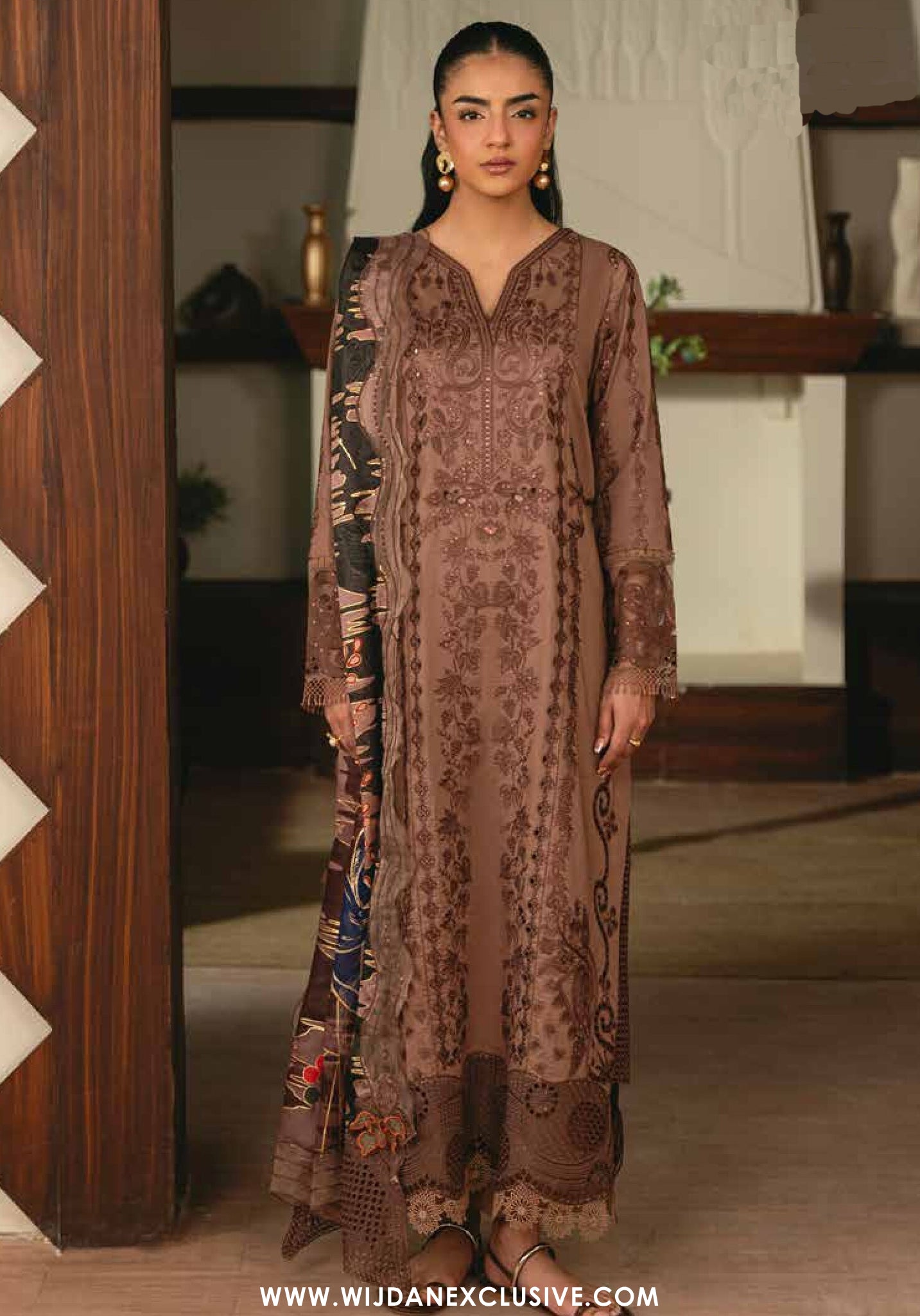 Elsa by Marjjan | Unstitched Embroidered Lawn Collection - 2026 ( 211-B)