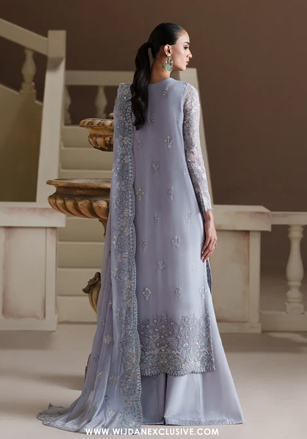 Modern Heirloom by Emaan Adeel | Unstitched Emb Chiffon Formal'26 (BLUE VERSE)