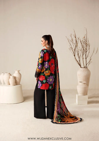 Zyrah by Naqsh | Unstitched Fall Winter Collection - 2025 BLOOM BLACK - 00184