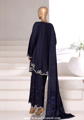 Vybe by Sadabahar | Stitched 3PC Dhanak Co-Ords Collection - 2025 (NAVY-BLUE)