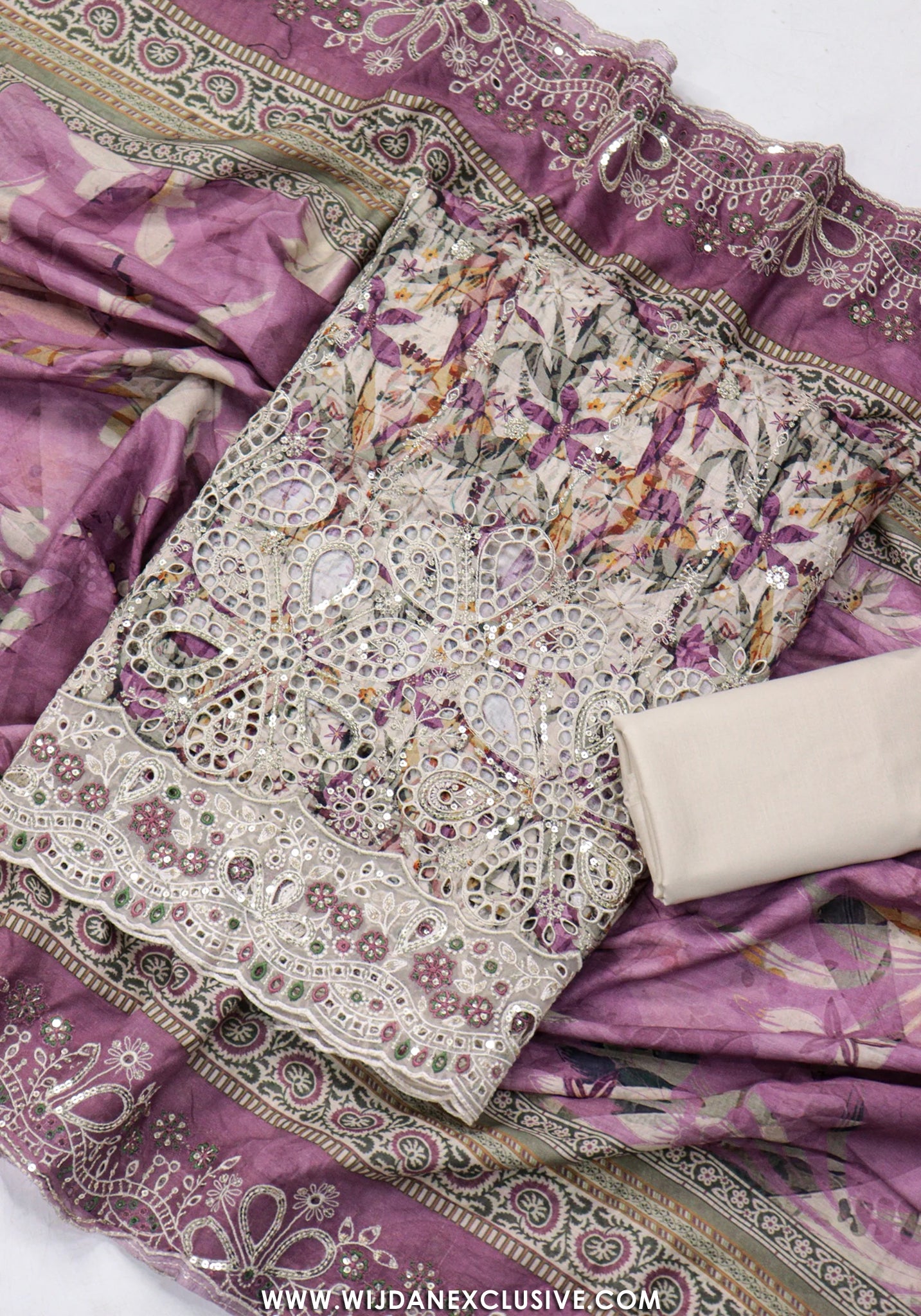 Bin Saeed Unstitched Embroidered Lawn Vol-I Collection - 2026 (PURPLE)