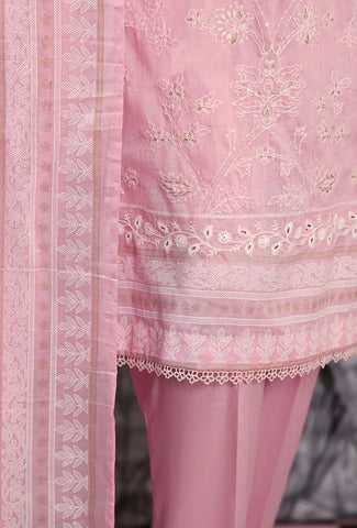 HZ Exclusive Unstitched Mid Summer Embroidered Slub Lawn - 2025 EMC-27