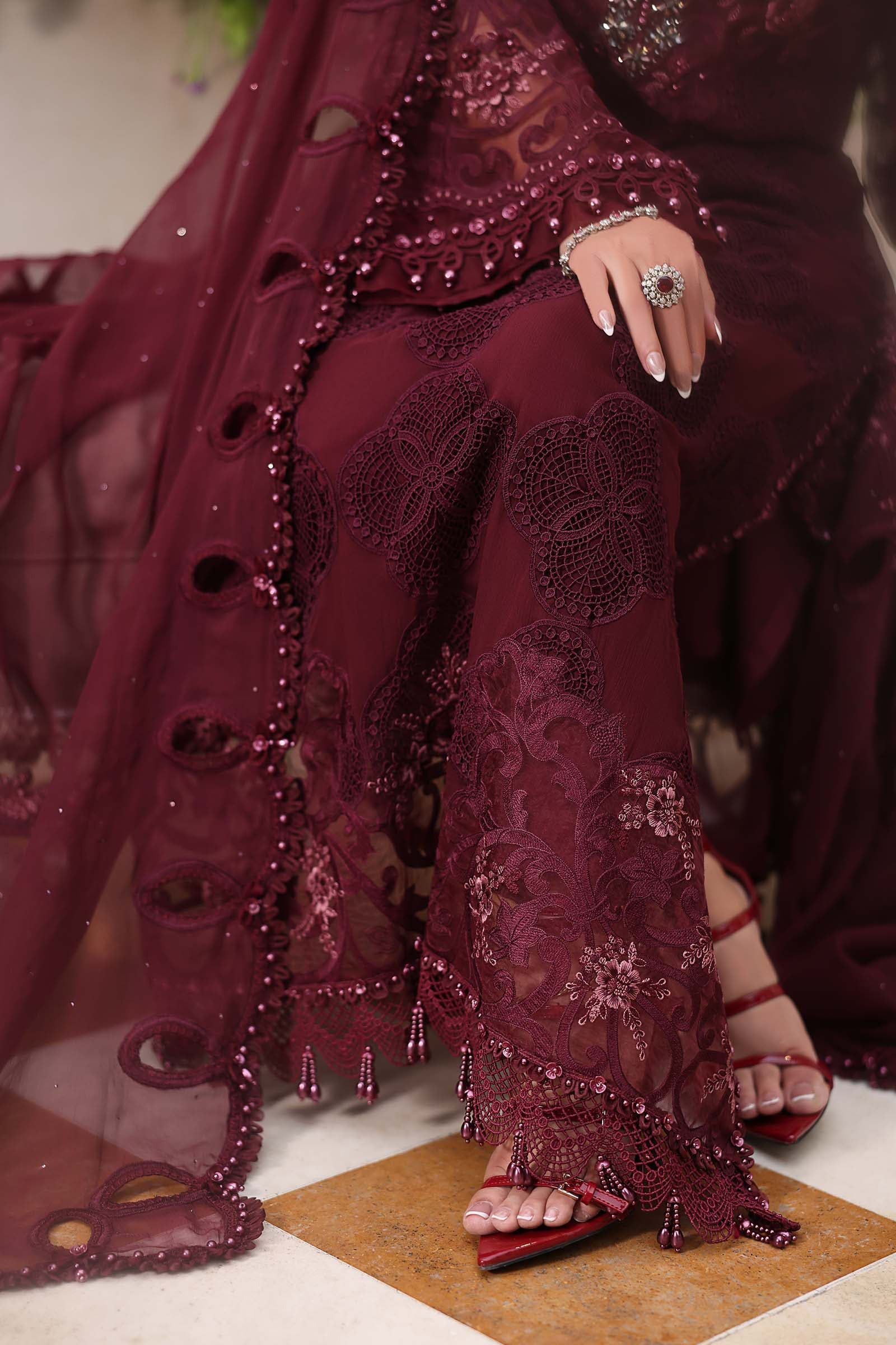 Tea Affair by Maria.B | Unstitched Formal Embroidered Chiffon Collection - 2026 (D-08)