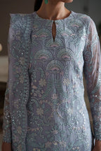 Modern Heirloom by Emaan Adeel | Unstitched Emb Chiffon Formal'26 (BLUE VERSE)