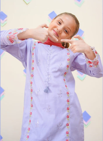 Shanzey Stitched Kids Embroidered Farshi Edit - 2025 (BRIGHT LILAC)