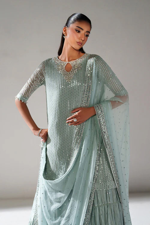 Baroque Unstitched Embroidered Chiffon Silk Collection UF-4389
