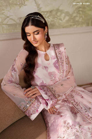 Zarif Zaneera Unstitched Printed & Embroidered Formals Collection - 2025 (RAHMA)