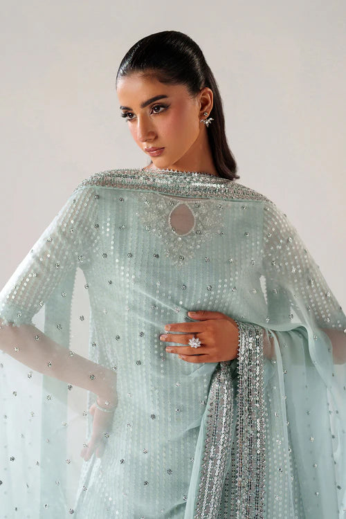 Baroque Unstitched Embroidered Chiffon Silk Collection UF-4389