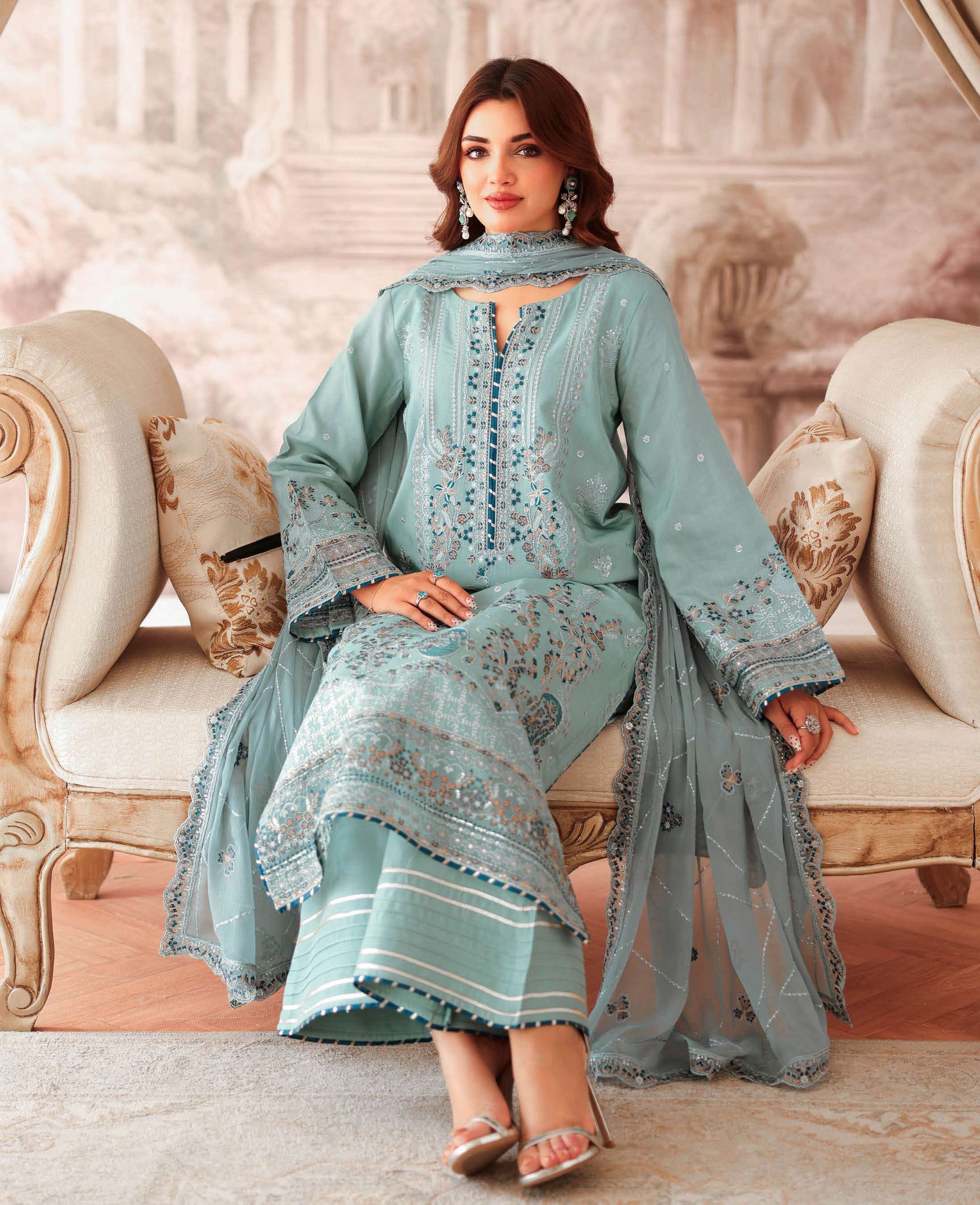 Aangan by Ramsha | Unstitched Rawsilk Vol-II Formal Collection - 2025 AA-204
