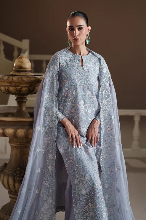 Modern Heirloom by Emaan Adeel | Unstitched Emb Chiffon Formal'26 (BLUE VERSE)