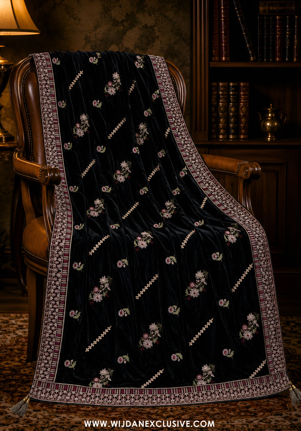 The Atelier by Zuri | Velvet Embroidered Women’s Shawls Collection'26 (D-01)