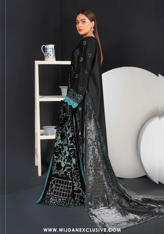 Palachi Unstitched Luxurious Embroirdered Winter Collection - 2025 (Black)