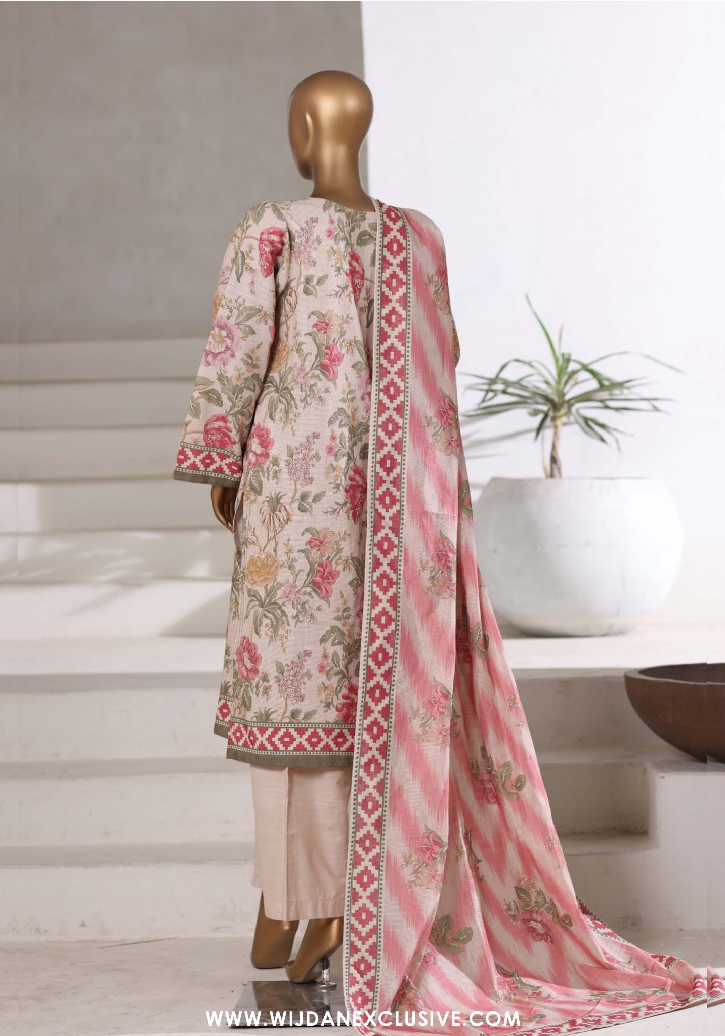 Sadabahar Stitched Printed Khaddar Shimmer Collection - 2025 (VANILLA)