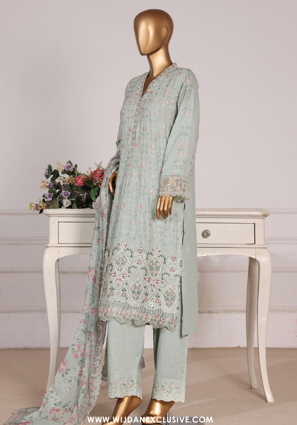 Bin Saeed Stitched Luxury Embroidered 3pc Vol-III Collection - 2026 (D-08)