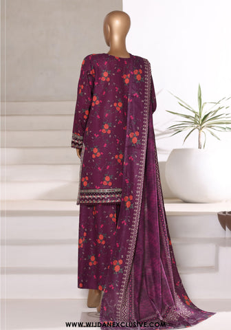 Malika by Sadabahar | Stitched Embroidered Khaddar Collection - 2025 (PURPLE)