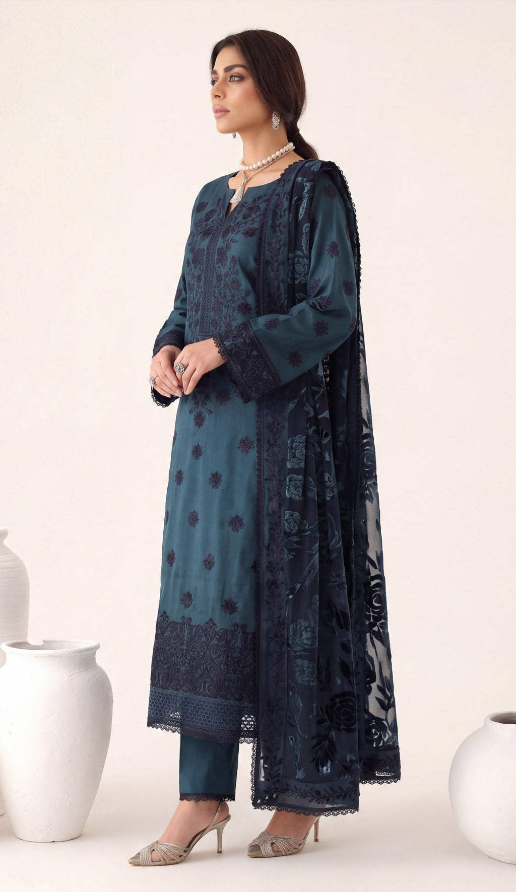 Saffron by Wijdan | Unstitched Embroidered Luxury Palachi Collection'26 (D-2547)