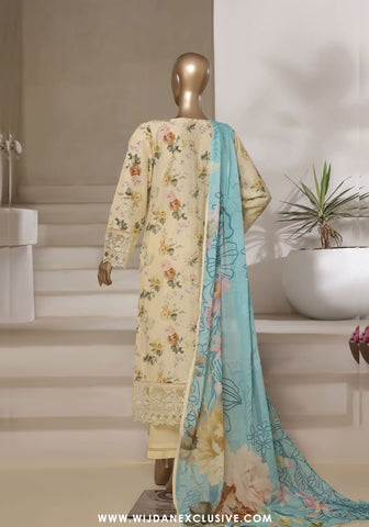 Sadabahar Signature Stitched Festive Embroidered Lawn - 2025 Vol-02 Lemon