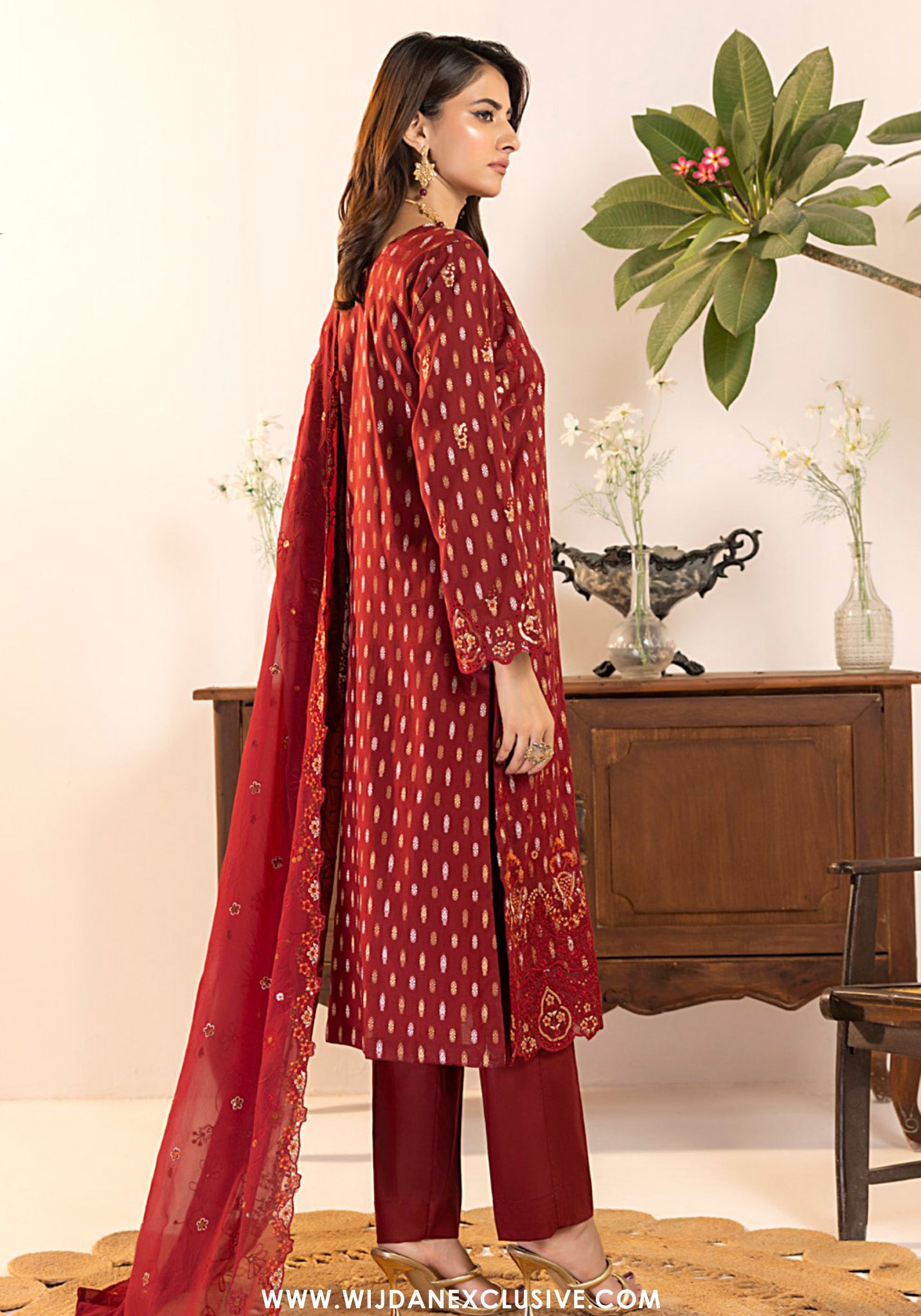 Tanisha by Wijdan | Unstitched Luxury Embroidered Broshia Cotton Collection - 2026 (D-07)