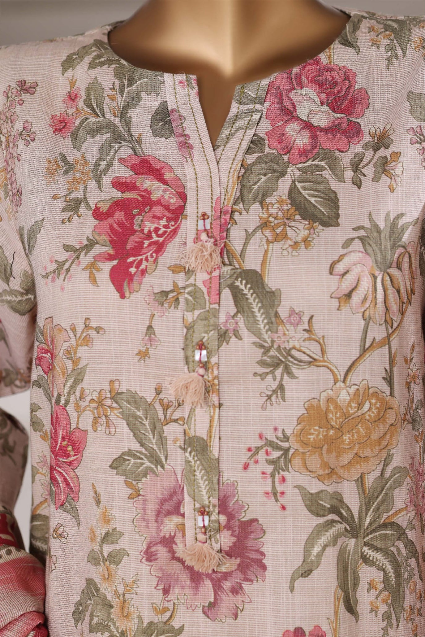 Sadabahar Stitched Printed Khaddar Shimmer Collection - 2025 (VANILLA)