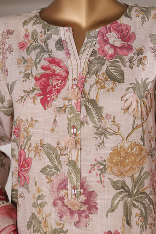 Sadabahar Stitched Printed Khaddar Shimmer Collection - 2025 (VANILLA)