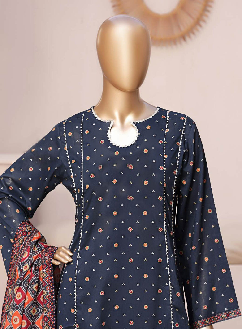 Bin Saeed Stitched Exclusive Printed Lawn 3pc Frock Vol-01 Collection - 2026 (D-07)
