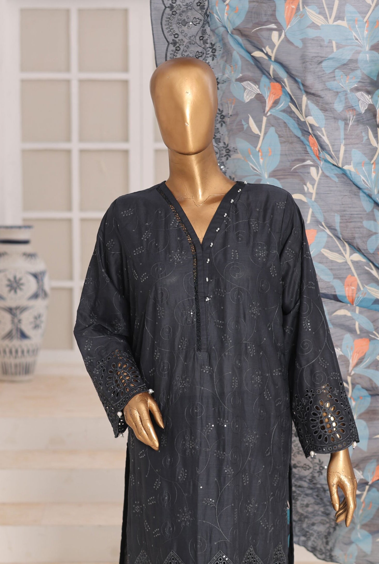 Aifa Dynasty Chikankari Unstitched Luxury Lawn Collection - 2026 (D-07)