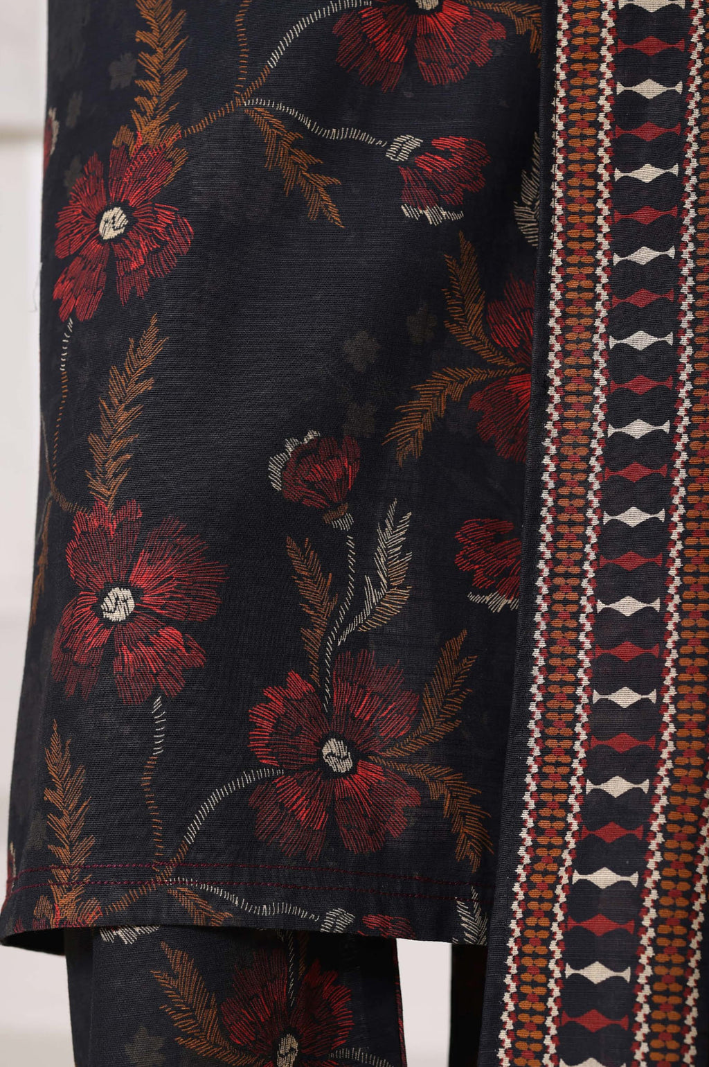 Sadabahar Stitched Printed Khaddar Vol-03 Collection - 2025 (BLACK FLORAL)