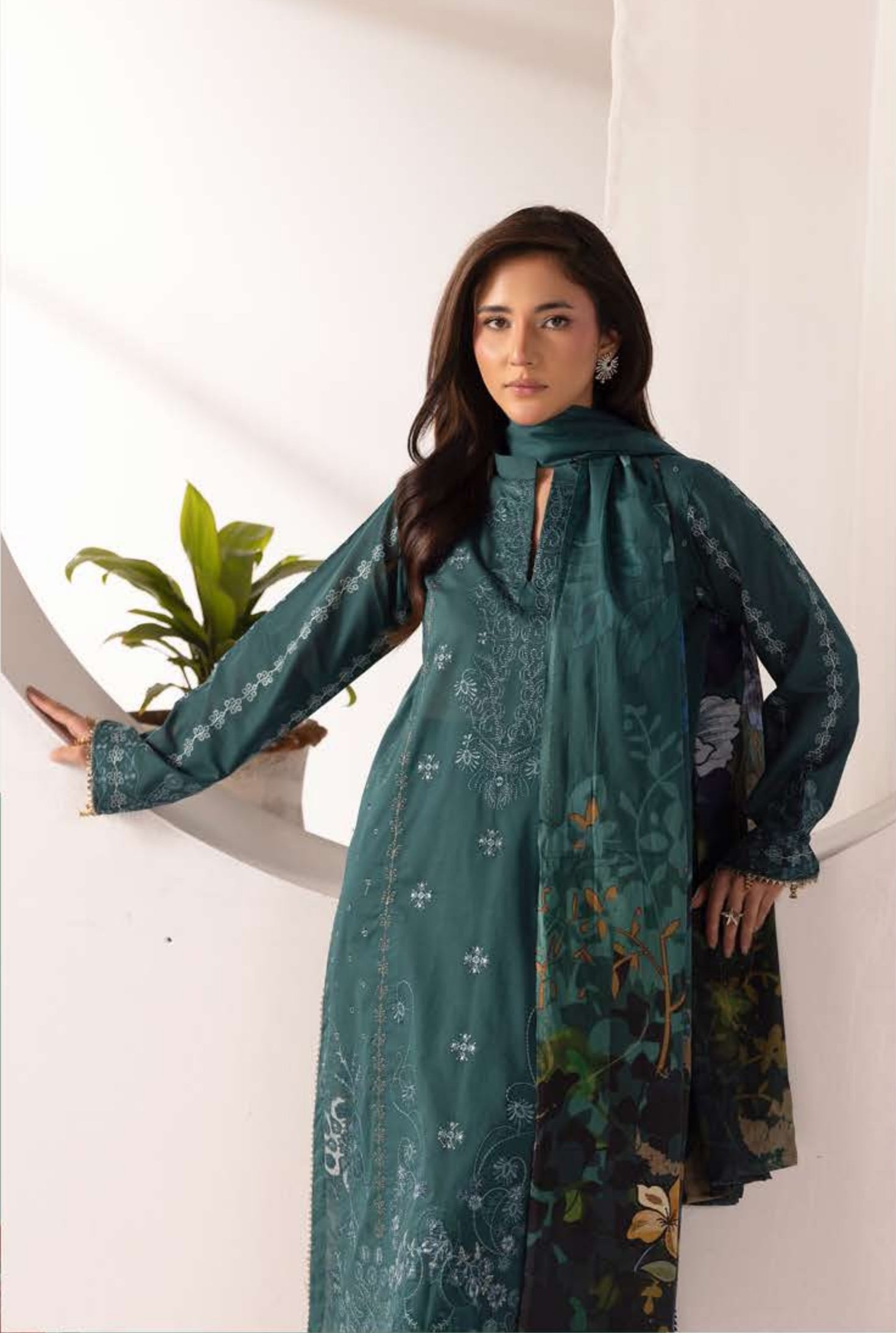 Ibtida by Nur | Unstitched Embroidered Lawn Collection - 2026 (IK-316)