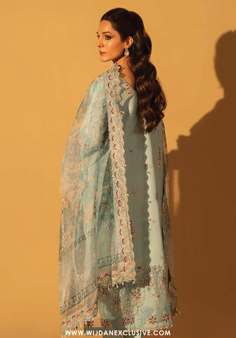 Aylin Unstitched Silk Hand Work Collection (BLUE MIST)