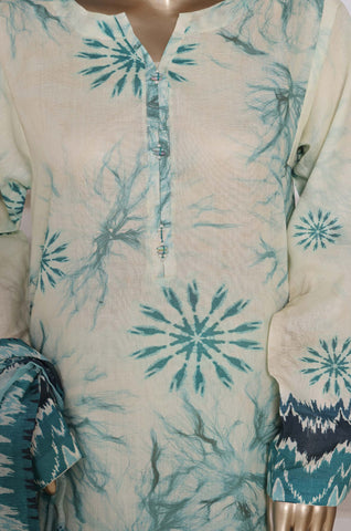 Sadabahar Stitched Printed Shimmered Cambric Summer Collection - 2025 (Sea Green)