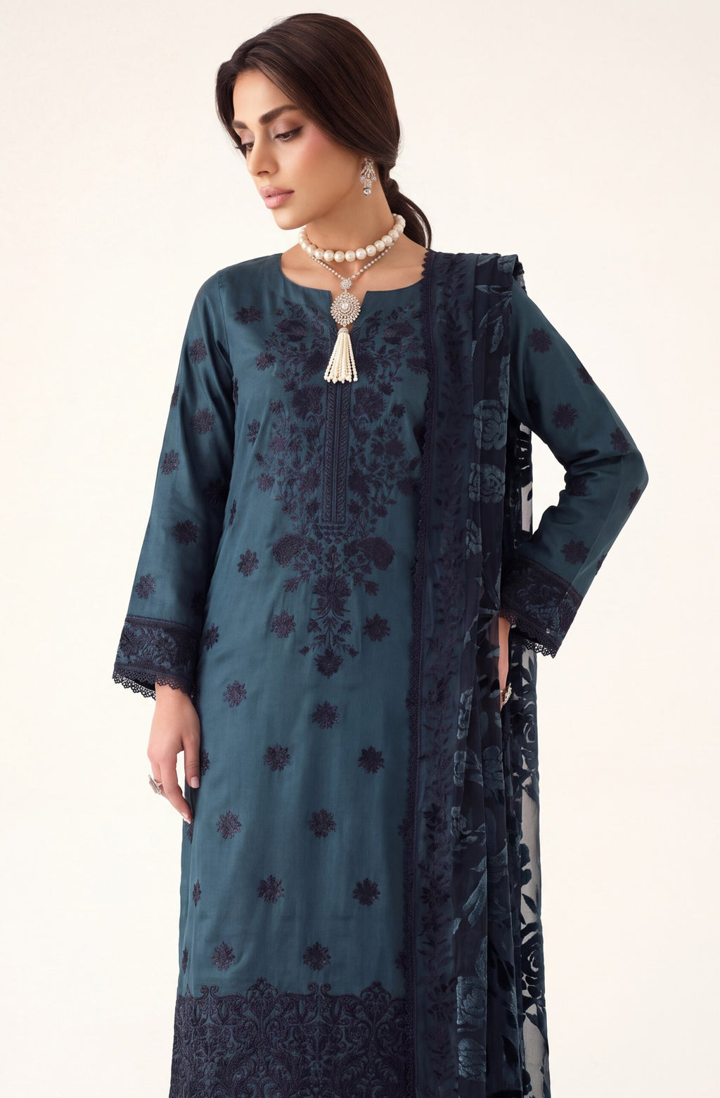 Saffron by Wijdan | Unstitched Embroidered Luxury Palachi Collection'26 (D-2547)