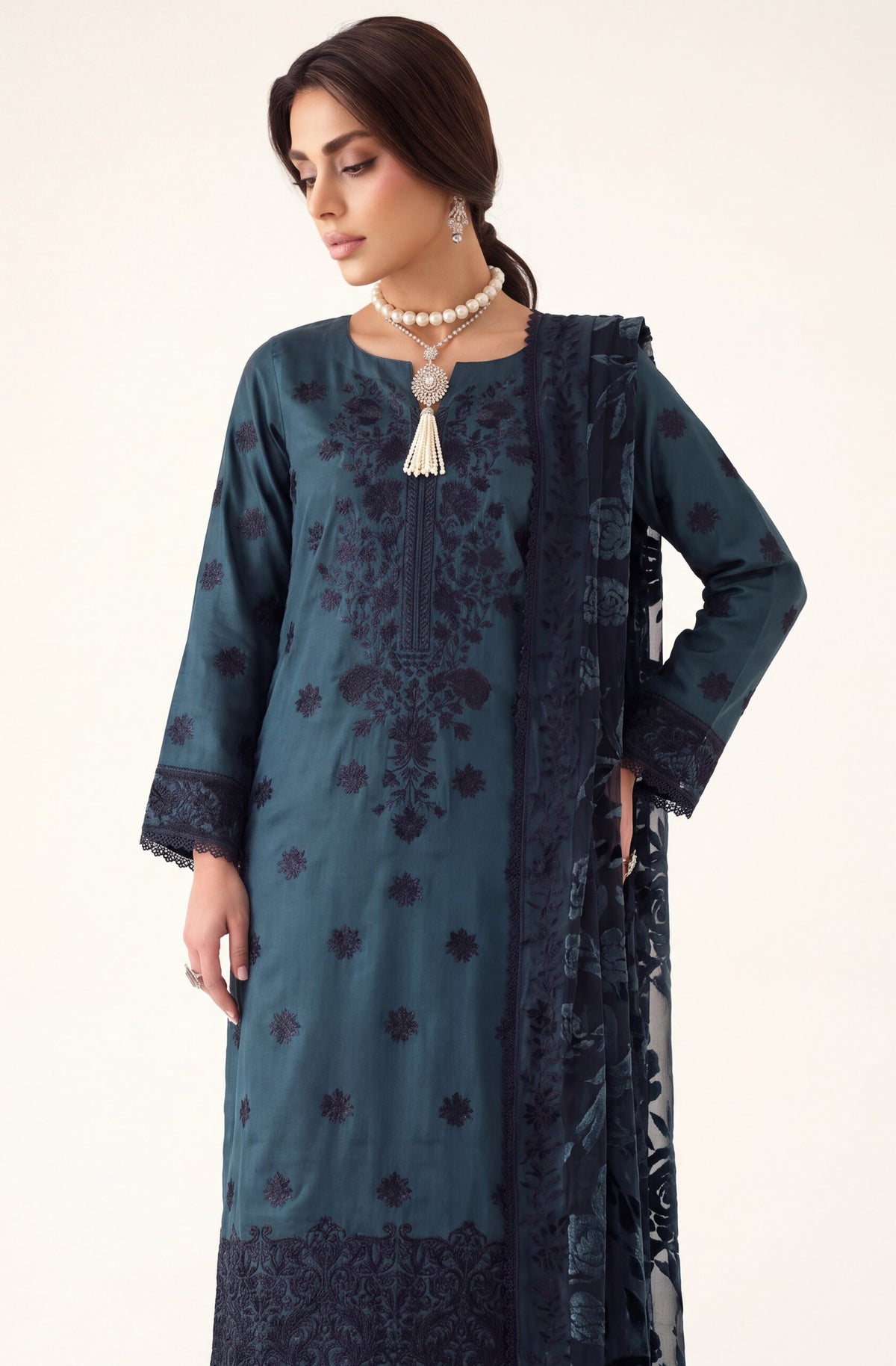 Saffron by Wijdan | Unstitched Embroidered Luxury Palachi Collection'26 (D-2547)