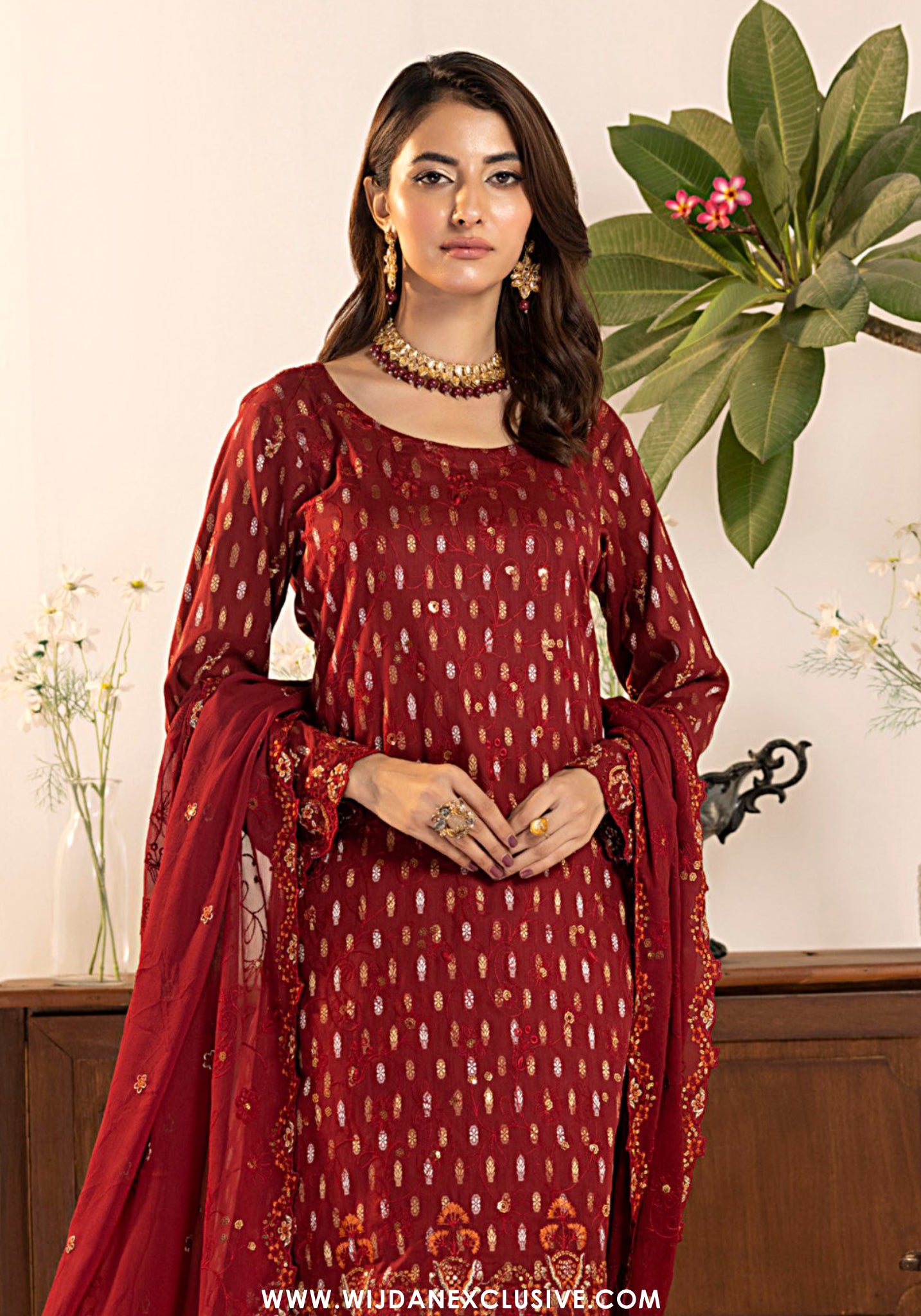 Tanisha by Wijdan | Unstitched Luxury Embroidered Broshia Cotton Collection - 2026 (D-07)