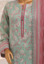 HZ Unstitched Platinum Floral Printed Lawn Collection - 2026 (D-07)