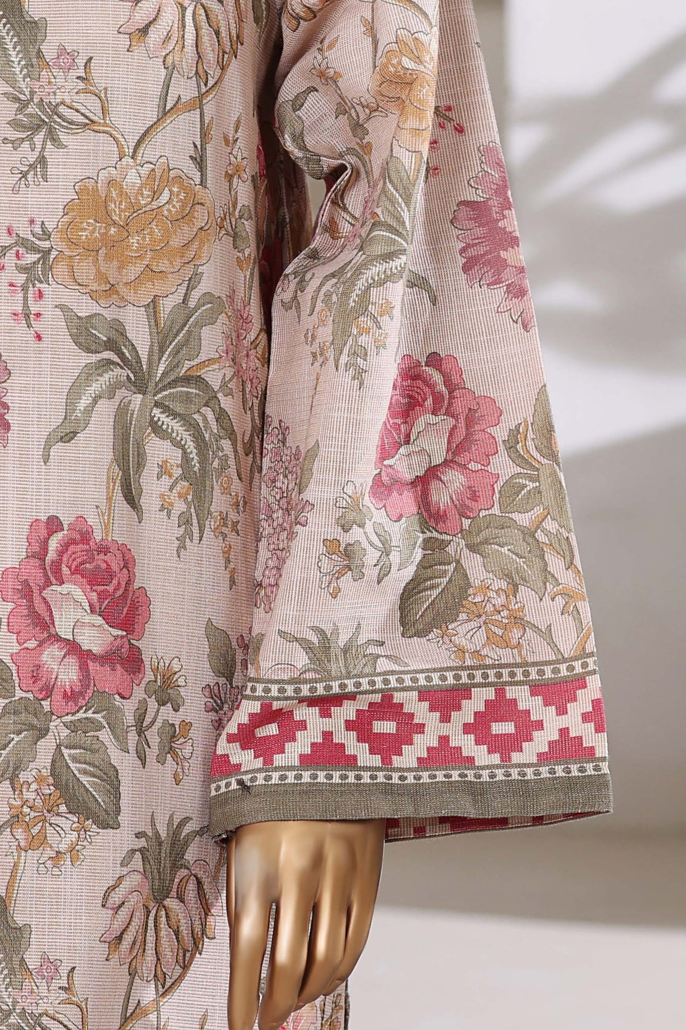 Sadabahar Stitched Printed Khaddar Shimmer Collection - 2025 (VANILLA)