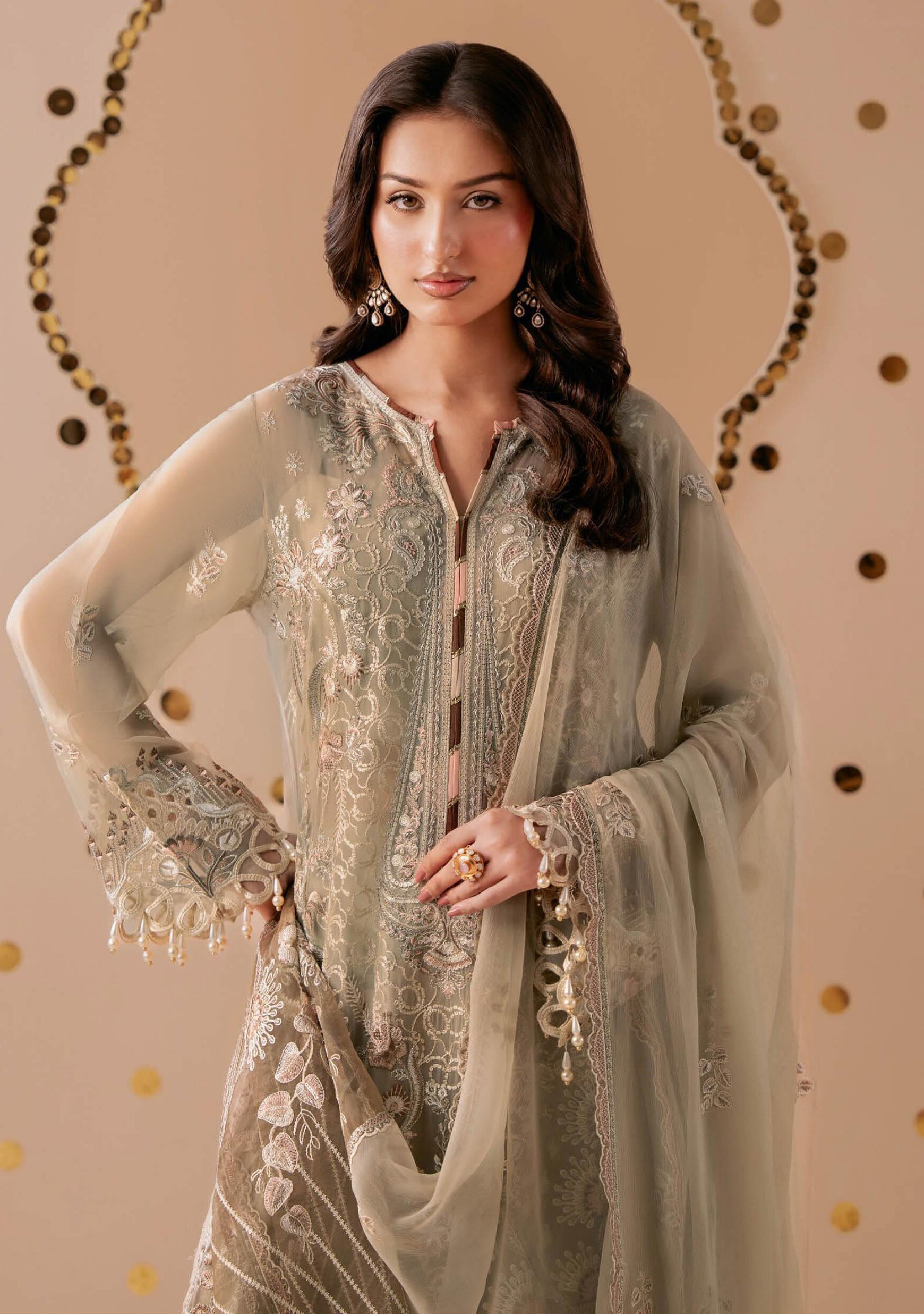 Dastak by Ramsha | Unstitched Luxury Formal Chiffon Collection - 2026 (D-07)