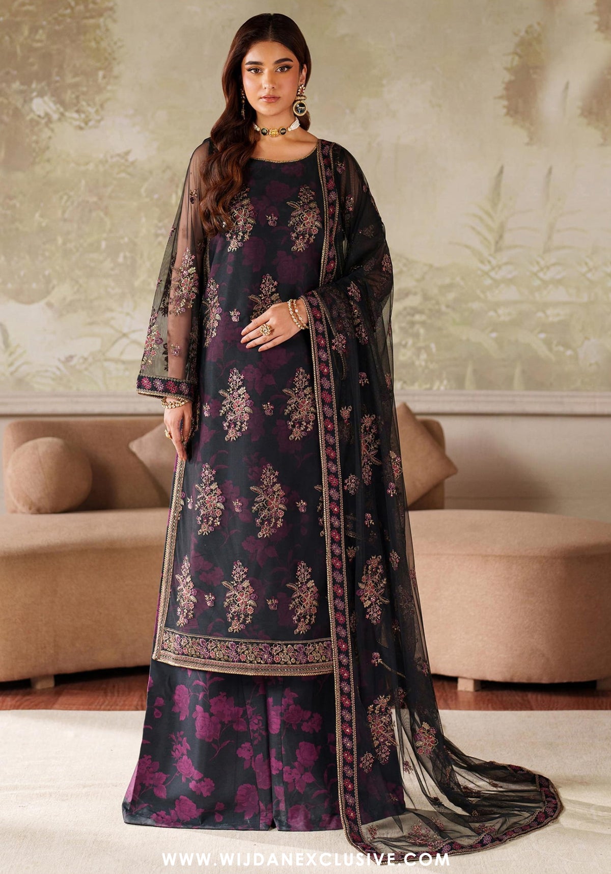 Zarif Zaneera Unstitched Printed & Embroidered Formals Collection - 2025 (ASHAAL)