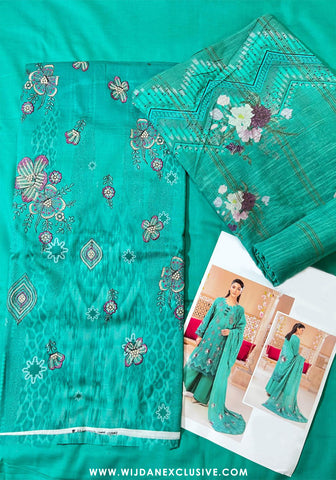 Suzaina Unstitched Printed Embroidered Lawn Collection - 2025 by Wijdan ART-07