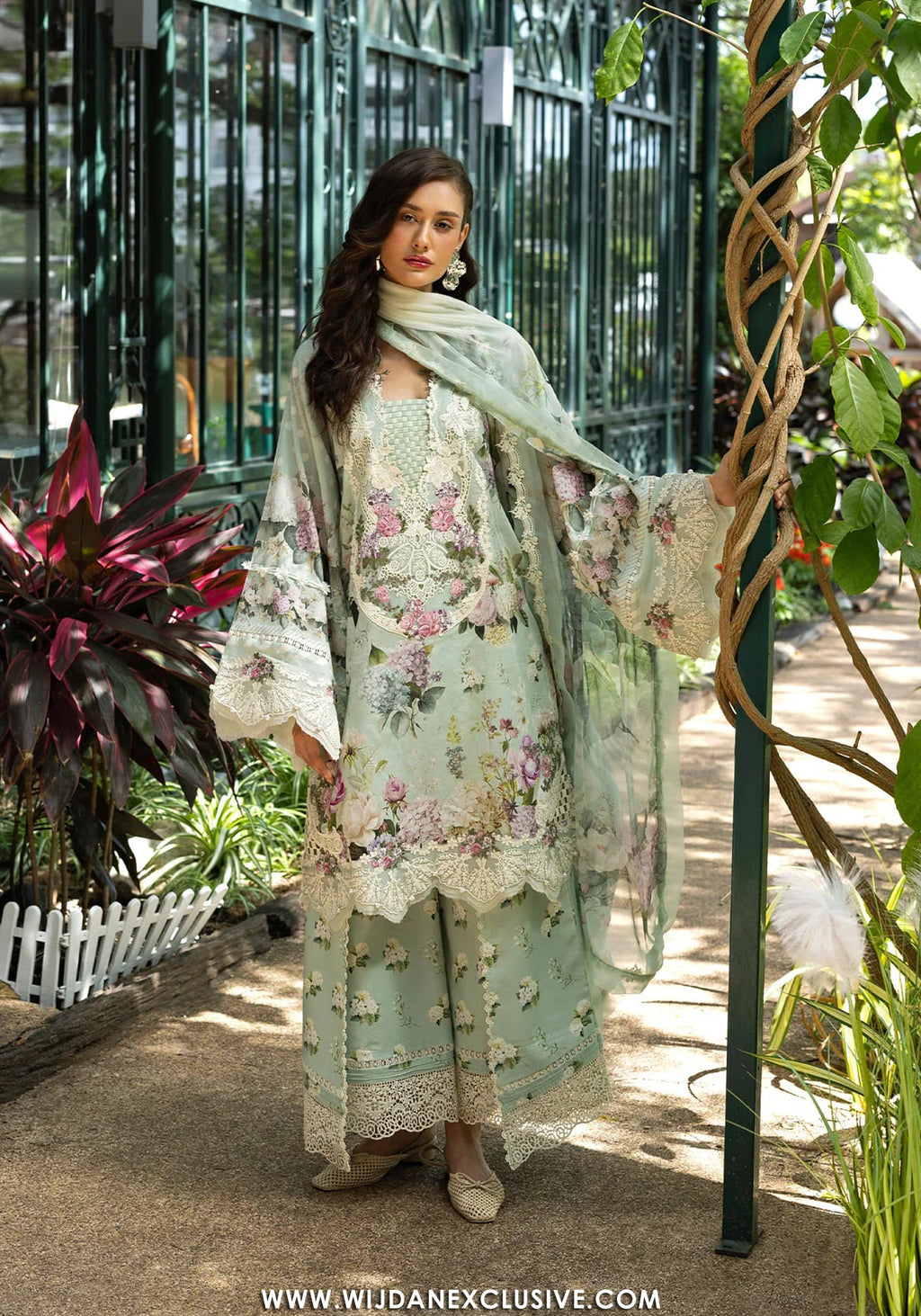 Elaf Signature Unstitched Printed Embroidered Lawn Collection - 2026 ESA-4B MINT MEADOW