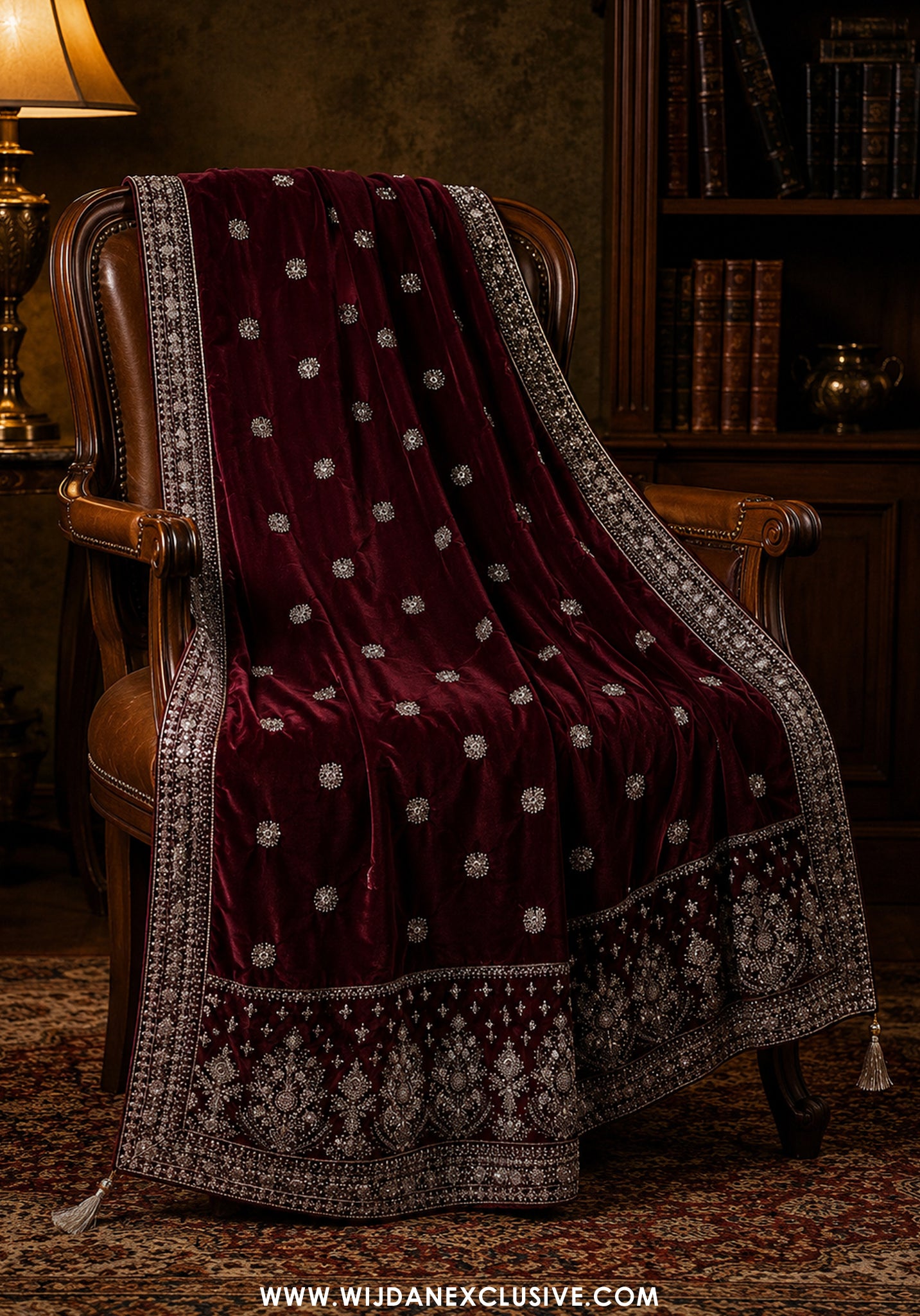 Mehfil-e-Noor Velvet Embroidered Women's Shawl Collection - 2026 (D-07)