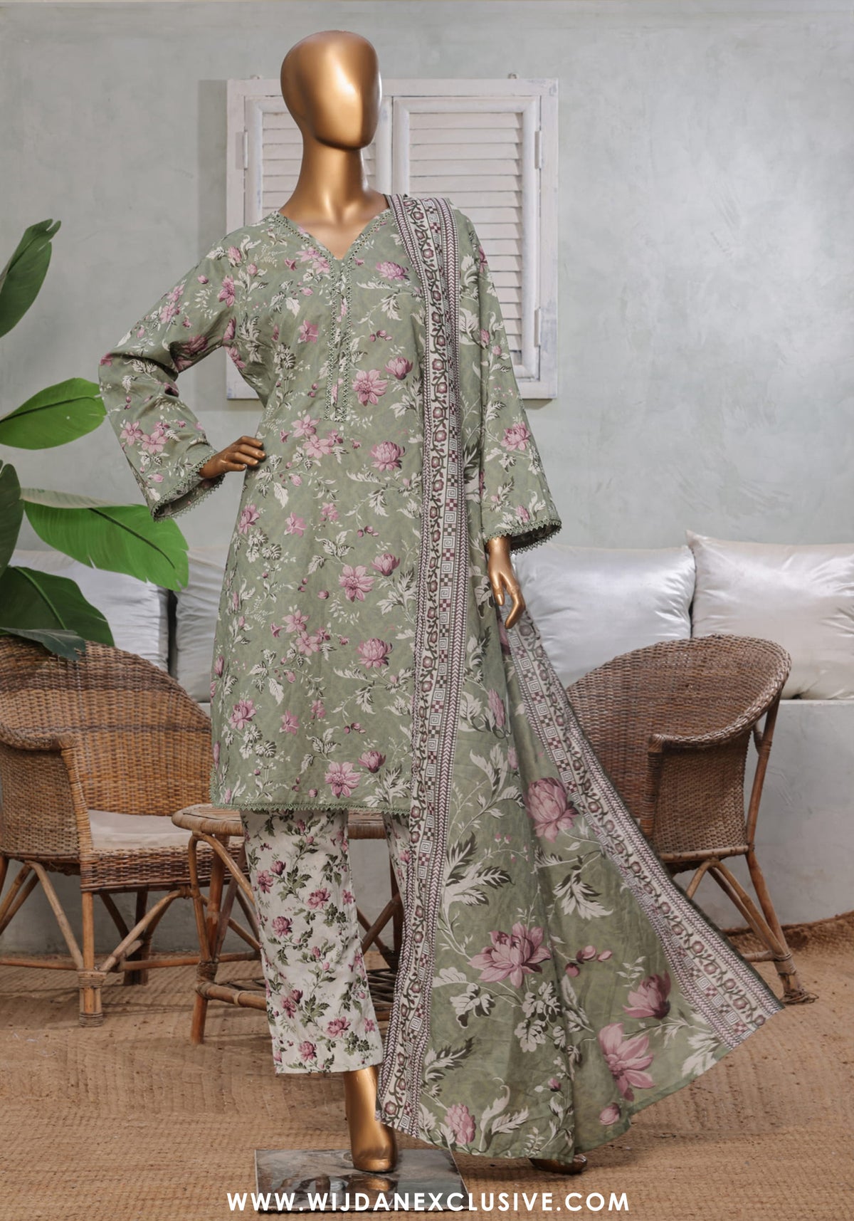 Bin Saeed Stitched Exclusive Printed 3PC Lawn Collection'25 Vol-10 D-07