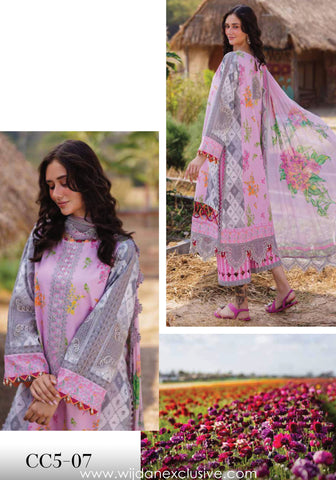 Combination Un-Stitched Lawn Collection'25 Vol-01 by Charizma D-07