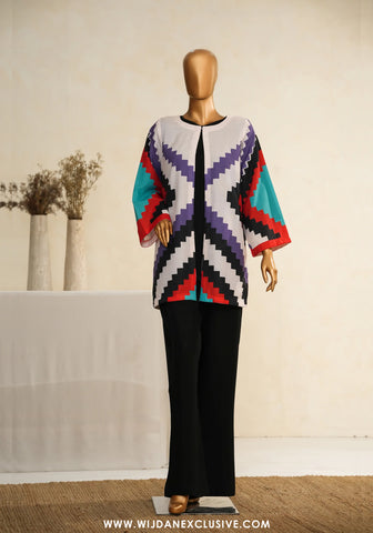 Zehaina by Amna Khadija | RTW Digital Printed Poly Swiss Coat Collection - 2025 (MULTI)