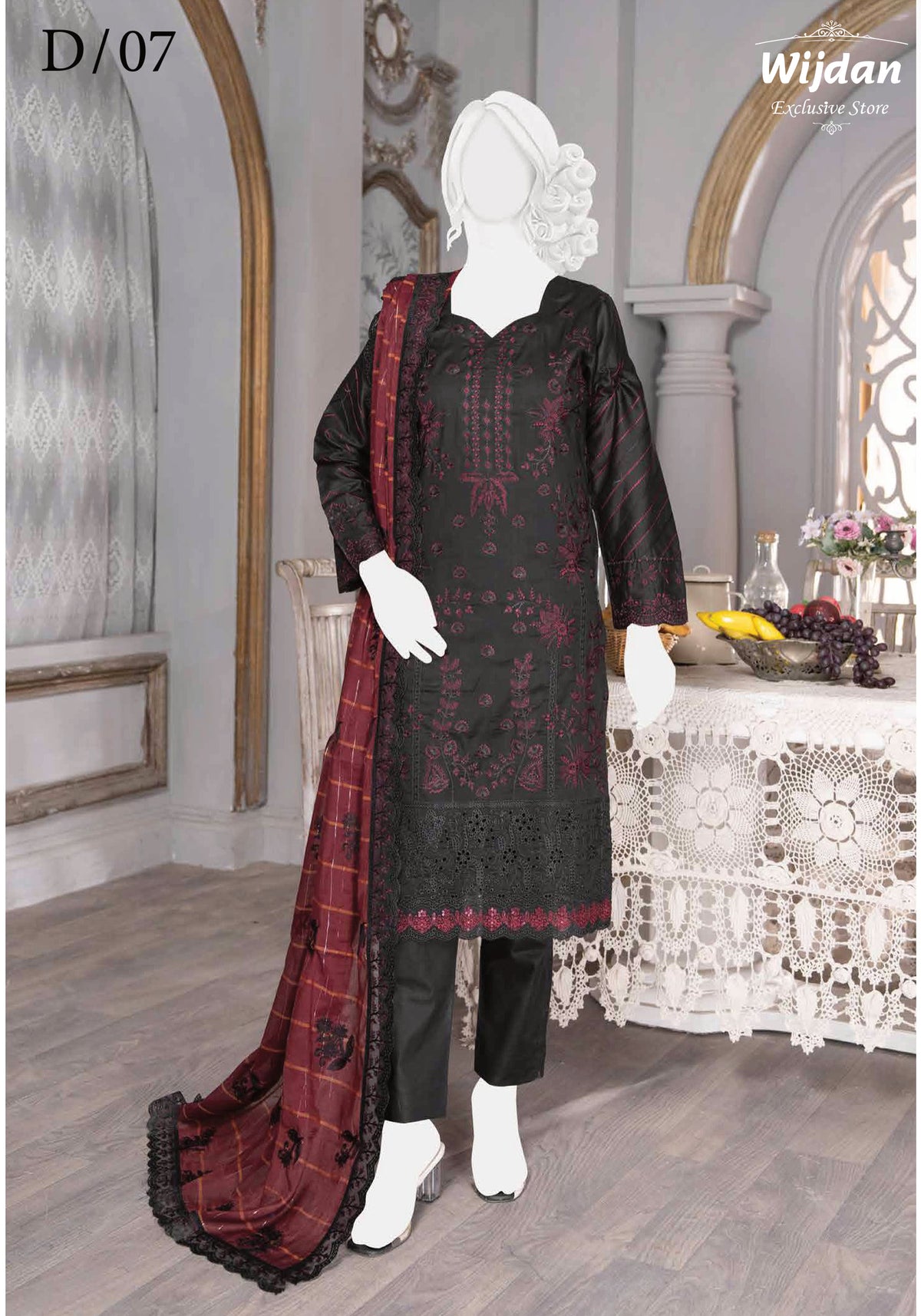 Aizaz Premium Embroidered Lawn Collection'24 D-07