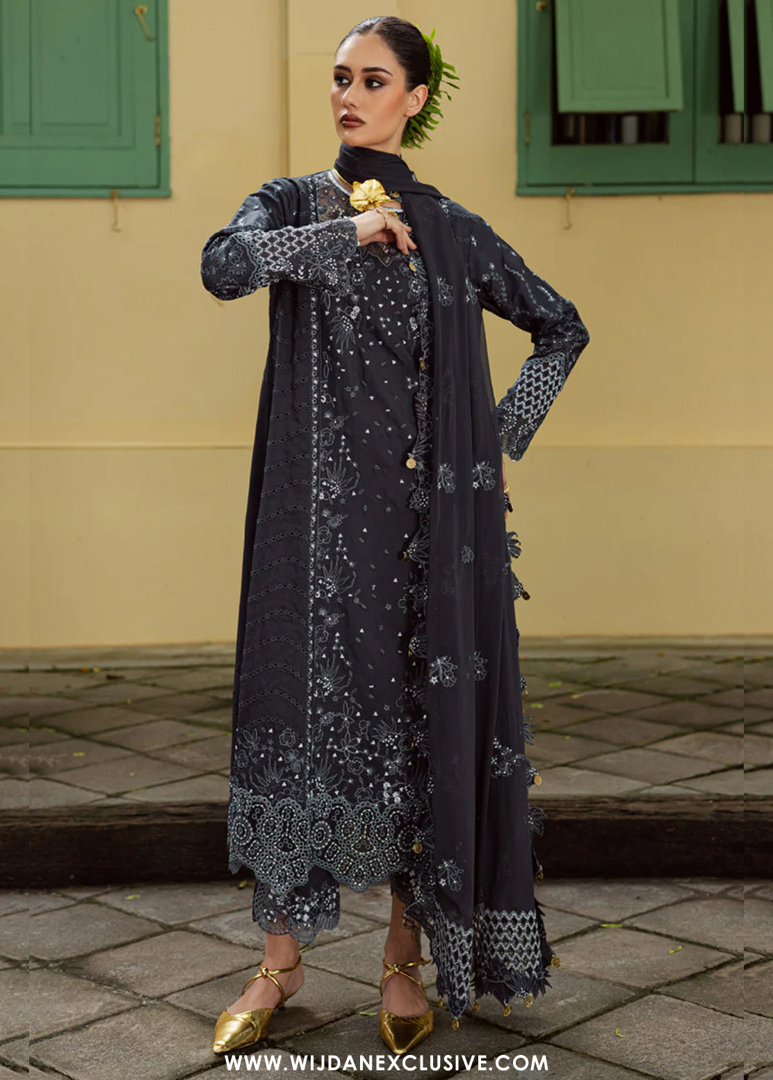 Lovella by Marjjan | Unstitched Embroidered Viscose Collection - 2025 MEV-44 A (GREY)