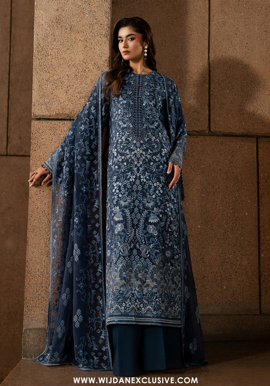 Lazawal by Lamisah | Unstitched Embroidered Formal Chiffon Collection - 2026 (SAPPHIRE VEIL)