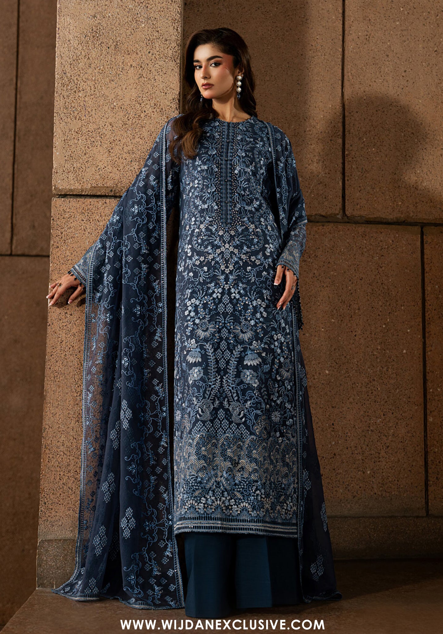 Lazawal by Lamisah | Unstitched Embroidered Formal Chiffon Collection - 2026 (SAPPHIRE VEIL)