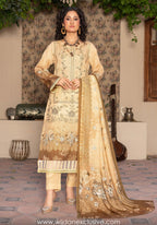 Masooma 3pc Digital Bana Doria Festive Emb Collection D-07