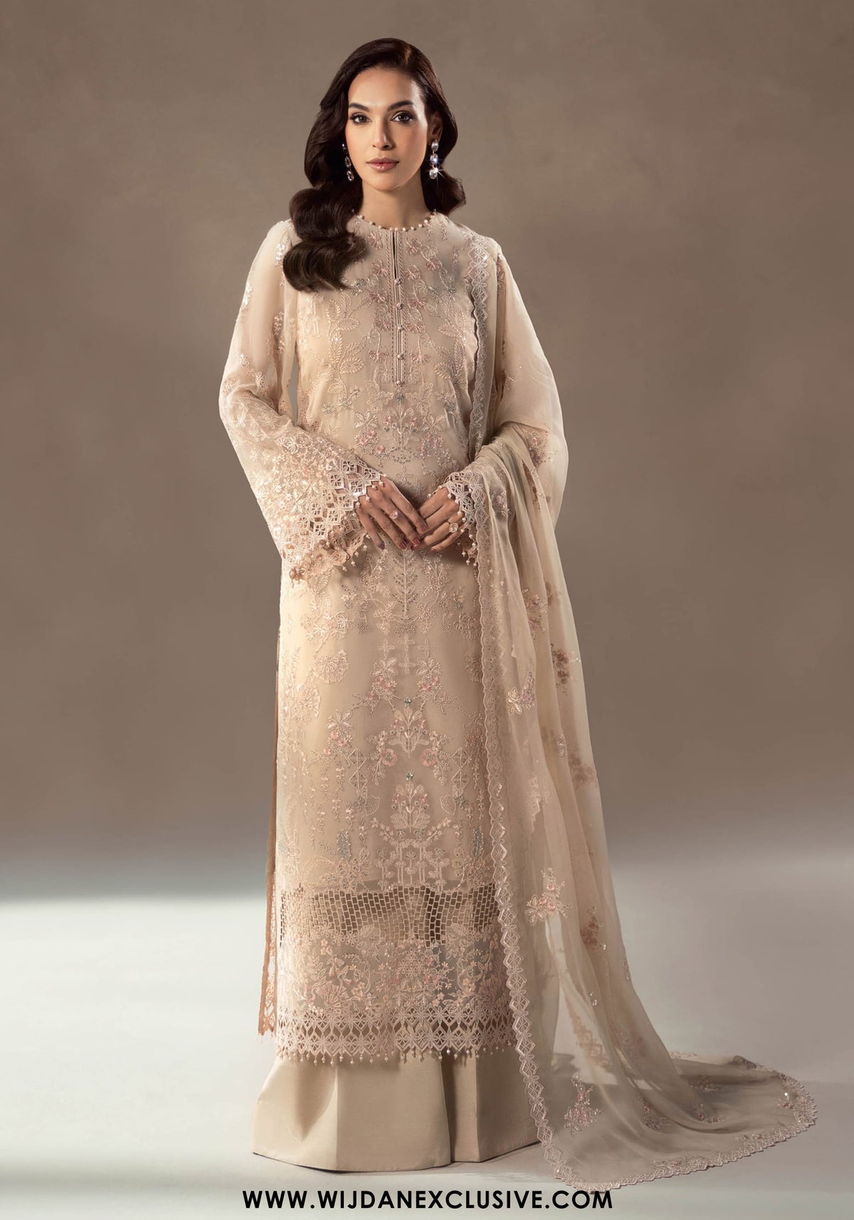 Afsanah by Lamisah | Unstitched Luxury Chiffon Formal Collection - 2025 (CHAMPAGNE BLOSSOM)